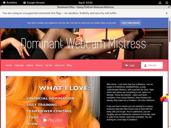 DominantMissClassyFinDomWebcamMistress Videos For Free