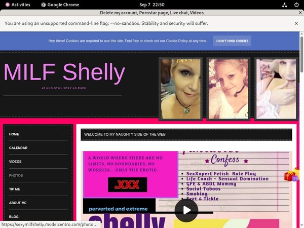 Sexymilfshelly.modelcentro.com Account